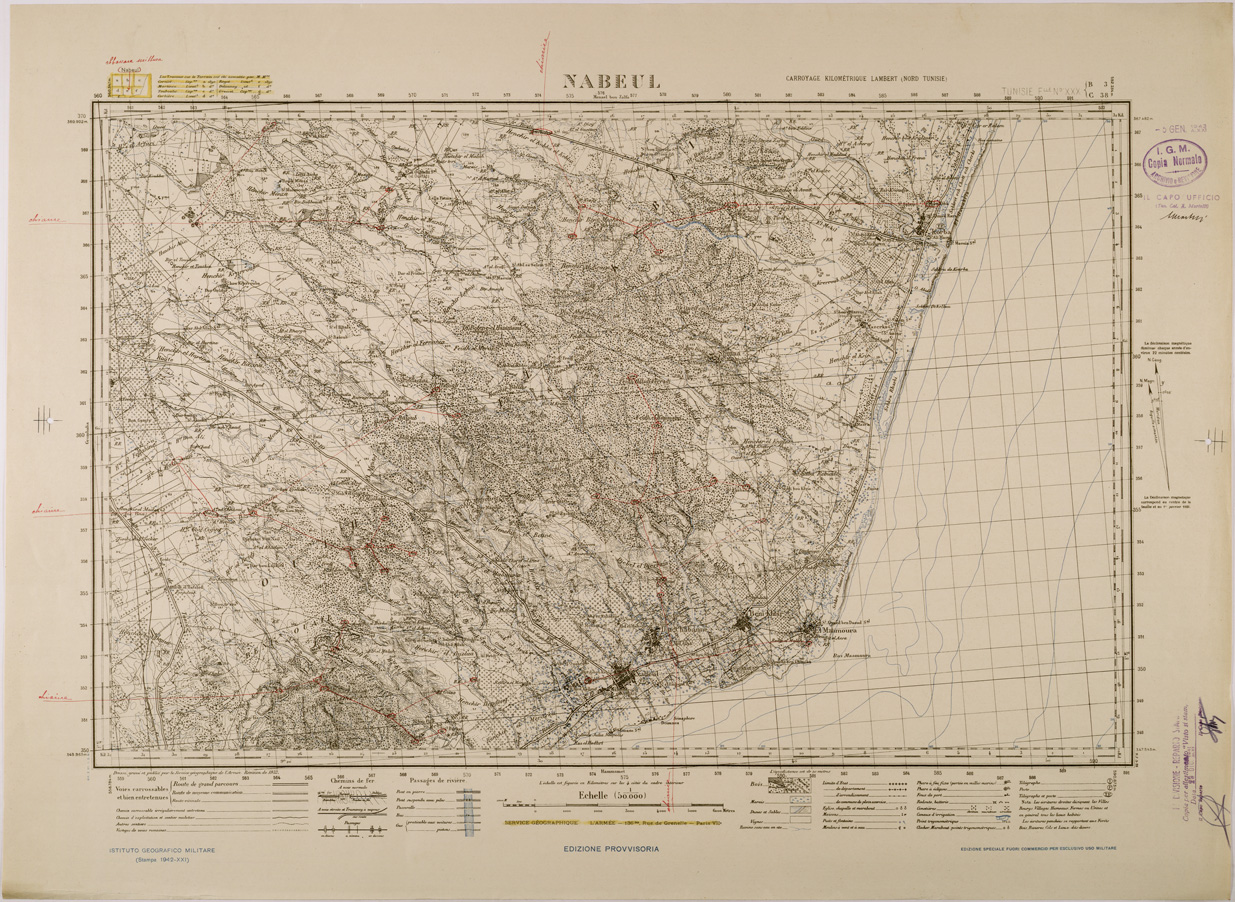 (N:28834) NABEUL. (SE002666) Carte e stampe antiche: riproduzione a colori su carta (formato A1)