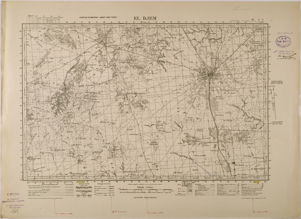 (N:28854) EL DJEM. (SE002682) Carte e stampe antiche: riproduzione a colori su carta (formato A1)