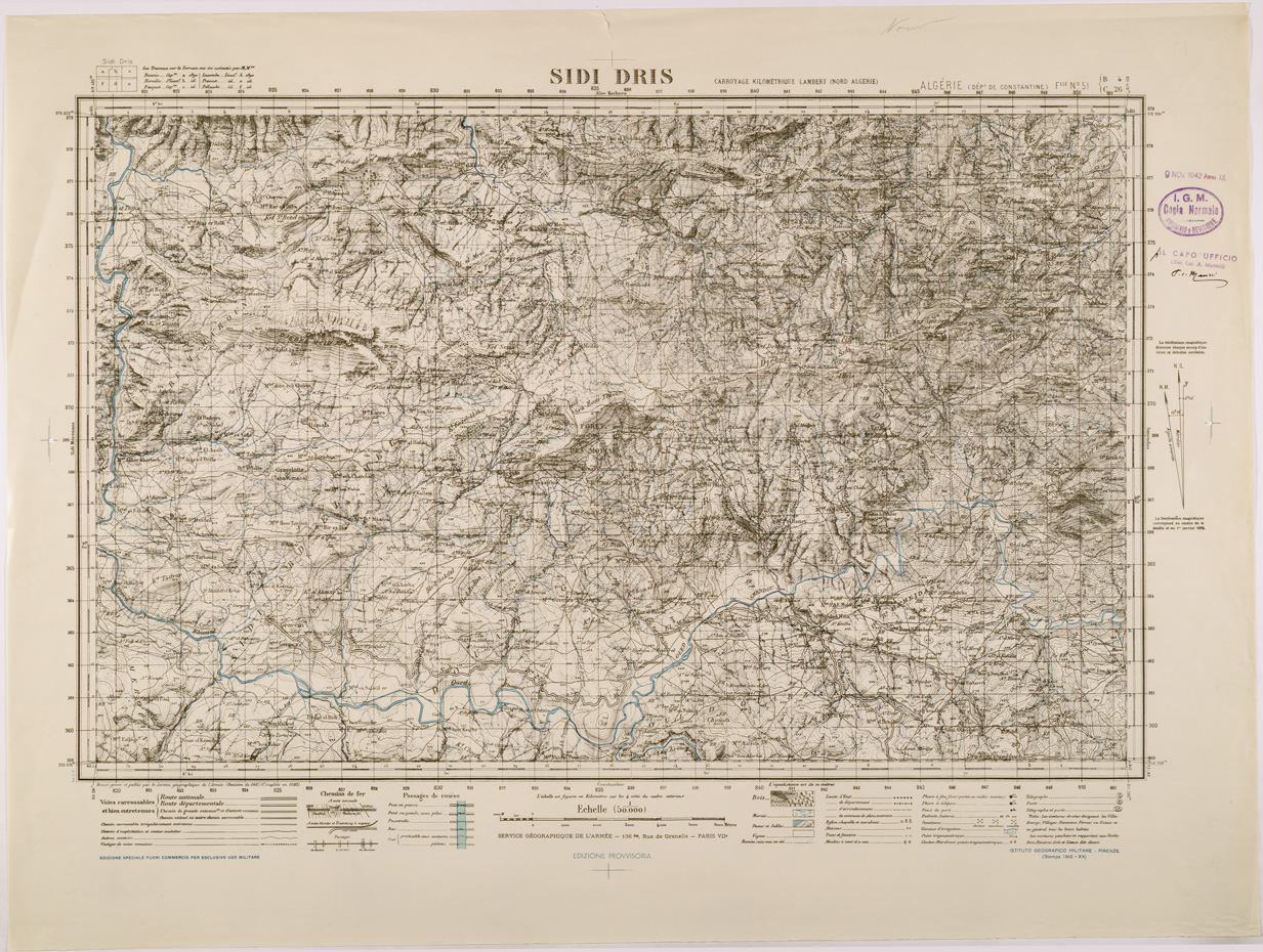 (N:28893) SIDI DRIS FOGLIO 51 (SE002707) Carte e stampe antiche: riproduzione a colori su carta (formato A1)