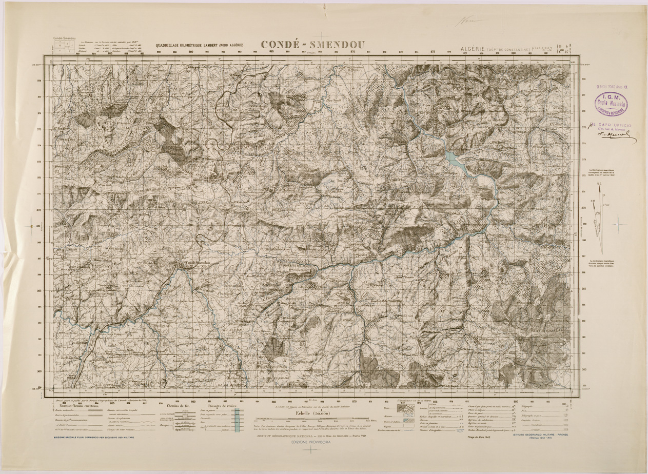 (N:28894) CONDE' SMENDOU FOGLIO 52 (SE002708) Carte e stampe antiche: riproduzione a colori su carta (formato A1)