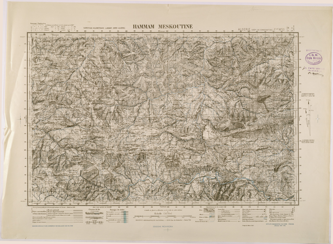 (N:28895) HAMMAM MESKOUTINE FOGLIO 53 (SE002709) Carte e stampe antiche: riproduzione a colori su carta (formato A1)