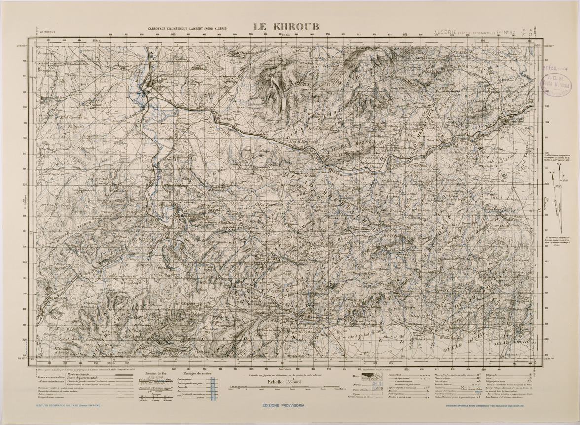 (N:28947) LE KHROUB FOGLIO 97 (SE002719) Carte e stampe antiche: riproduzione a colori su carta (formato A1)