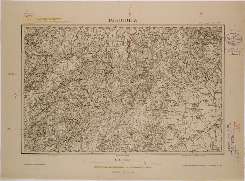 (N:28903) DJEBIBINA - FOGLIO XXV. (SE002727) Carte e stampe antiche: riproduzione a colori su carta (formato A1)
