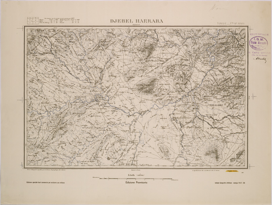 (N:28904) DJEBEL HARRABA - FOGLIO XXVIII. (SE002728) Carte e stampe antiche: riproduzione a colori su carta (formato A1)
