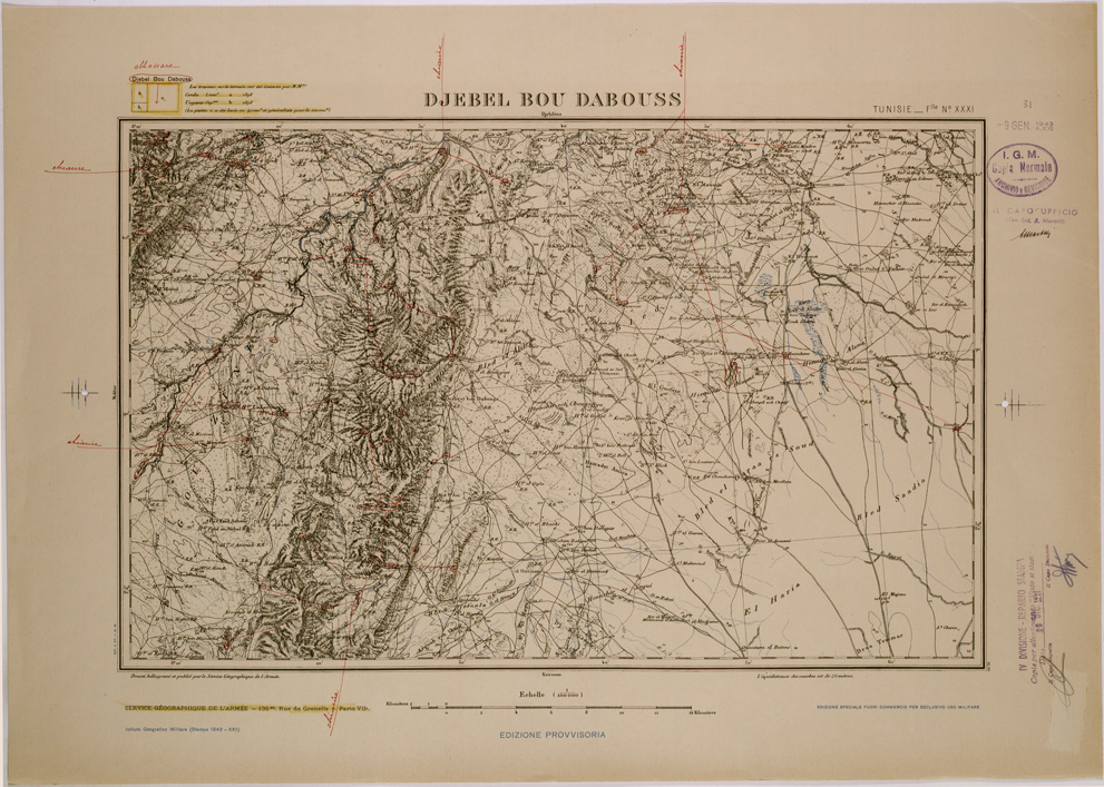 (N:28907) DJEBEL BOU DABOUSS - FOGLIO XXXI. (SE002731) Carte e stampe antiche: riproduzione a colori su carta (formato A1)