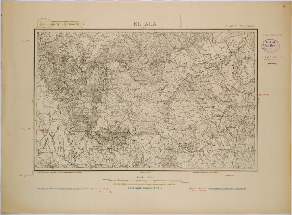 (N:28910) EL ALA - FOGLIO XXXVI. (SE002734) Carte e stampe antiche: riproduzione a colori su carta (formato A1)