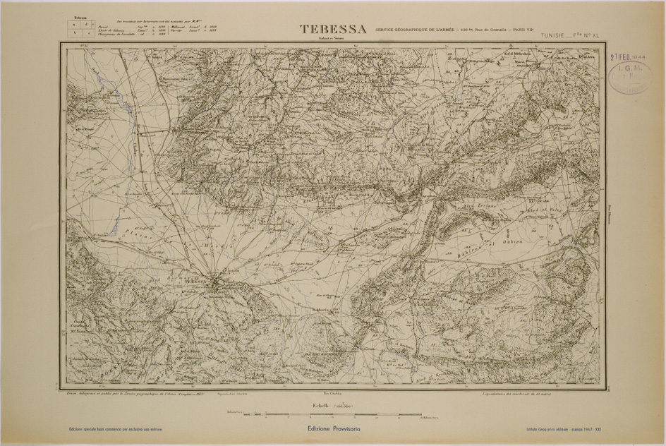 (N:28913) TEBESSA - FOGLIO XL. (SE002737) Carte e stampe antiche: riproduzione a colori su carta (formato A1)