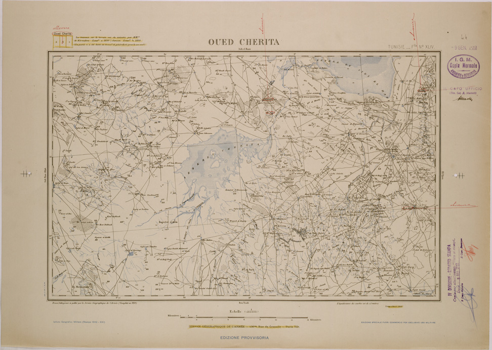 (N:28917) OUED CHERITA - FOGLIO XLIV. (SE002741) Carte e stampe antiche: riproduzione a colori su carta (formato A1)