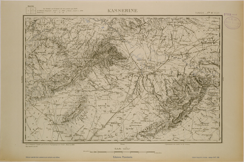 (N:28919) KASSERINE - FOGLIO XLVII. (SE002743) Carte e stampe antiche: riproduzione a colori su carta (formato A1)
