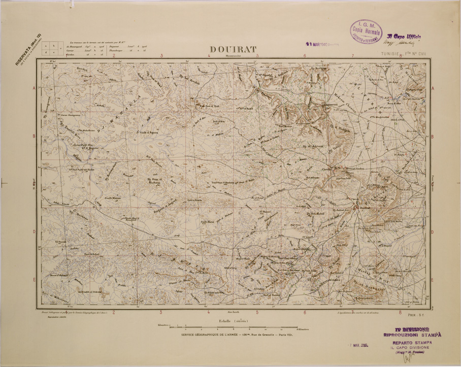 (N:28989) DOUIRAT - FOGLIO CVII. (SE002799) Carte e stampe antiche: riproduzione a colori su carta (formato A1)