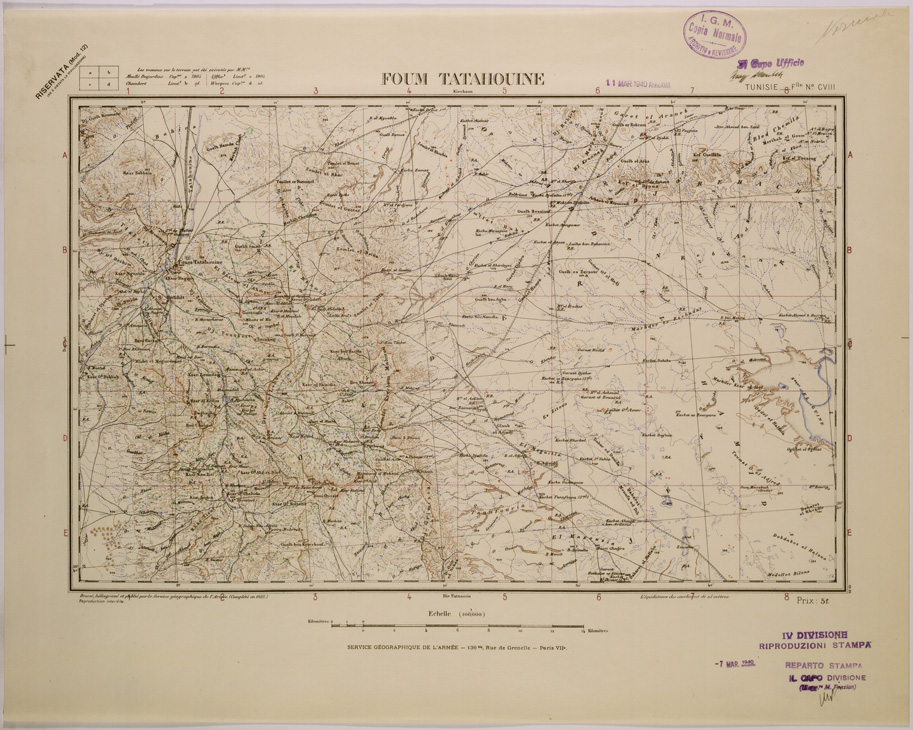 (N:28990) FOUM TATAHOUINE - FOGLIO CVIII. (SE002800) Carte e stampe antiche: riproduzione a colori su carta (formato A1)