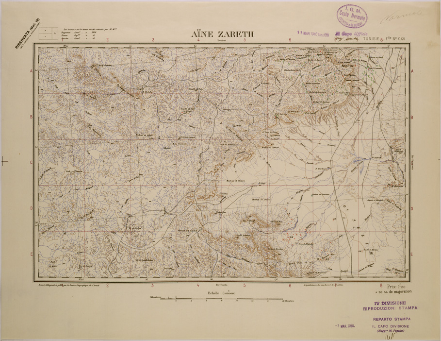 (N:28993) AINE ZARETH - FOGLIO CXV. (SE002803) Carte e stampe antiche: riproduzione a colori su carta (formato A1)