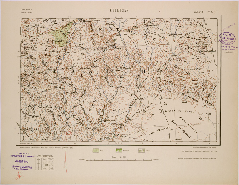 (N:29051) CHERIA - FOGLIO 39 II. (SE002838) Carte e stampe antiche: riproduzione a colori su carta (formato A1)