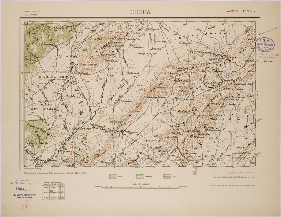 (N:29053) CHERIA - FOGLIO 39 IV. (SE002840) Carte e stampe antiche: riproduzione a colori su carta (formato A1)