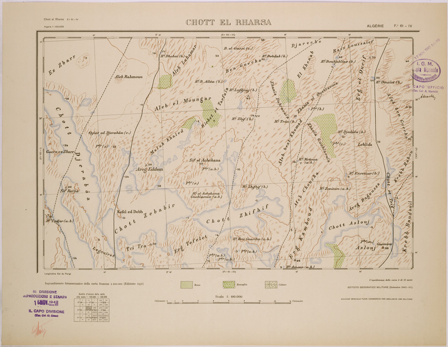 (N:29063) CHOTT EL RHARSA - FOGLIO 61 IV. (SE002850) Carte e stampe antiche: riproduzione a colori su carta (formato A1)