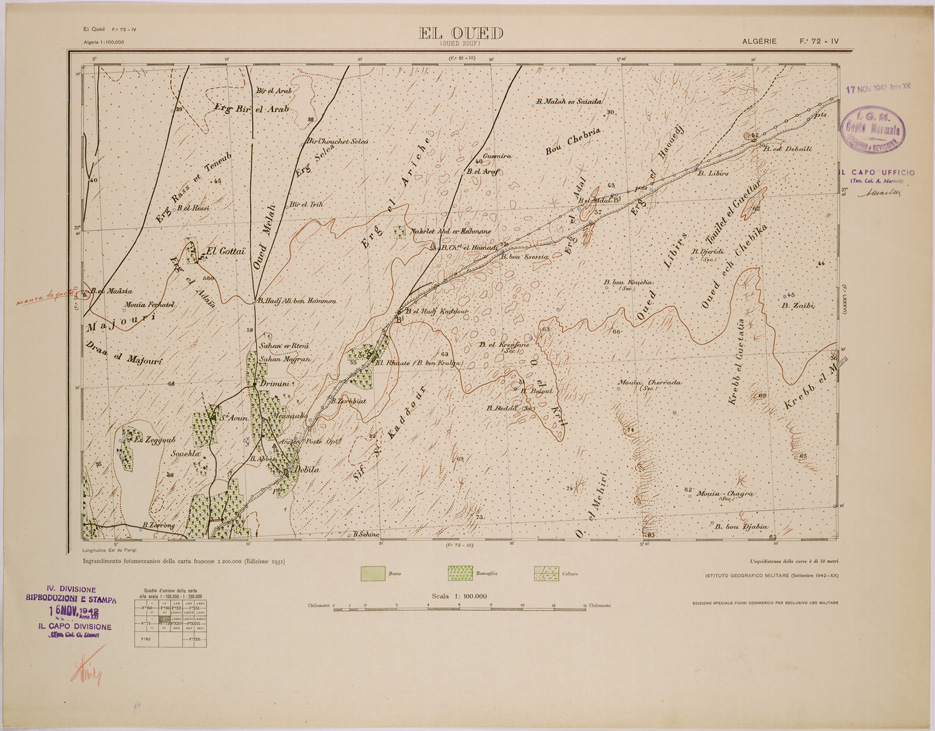 (N:29067) EL OUED - FOGLIO 72 IV. (SE002854) Carte e stampe antiche: riproduzione a colori su carta (formato A1)