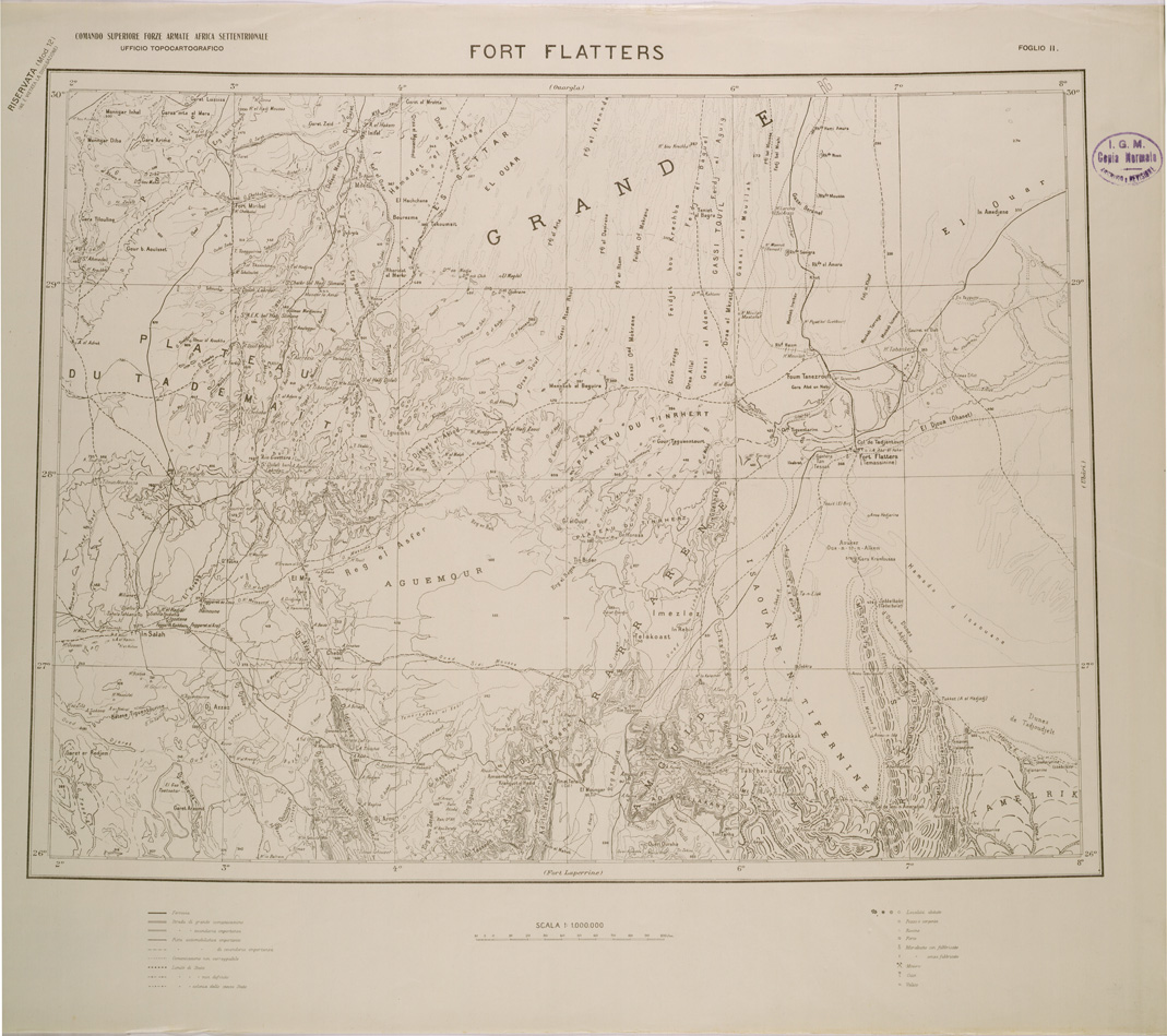 (N:29224) AFRICA SETTENTRIONALE FOGLIO II FORT FLATTERS (SE003005) Carte e stampe antiche: riproduzione a colori su carta (formato A1)
