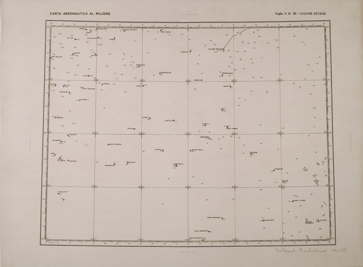 (N:29237) CARTA AERONAUTICA AL MILIONE FOGLIO N H 30 COLOMB BECHAR (SE003027) Carte e stampe antiche: riproduzione a colori su carta (formato A1)