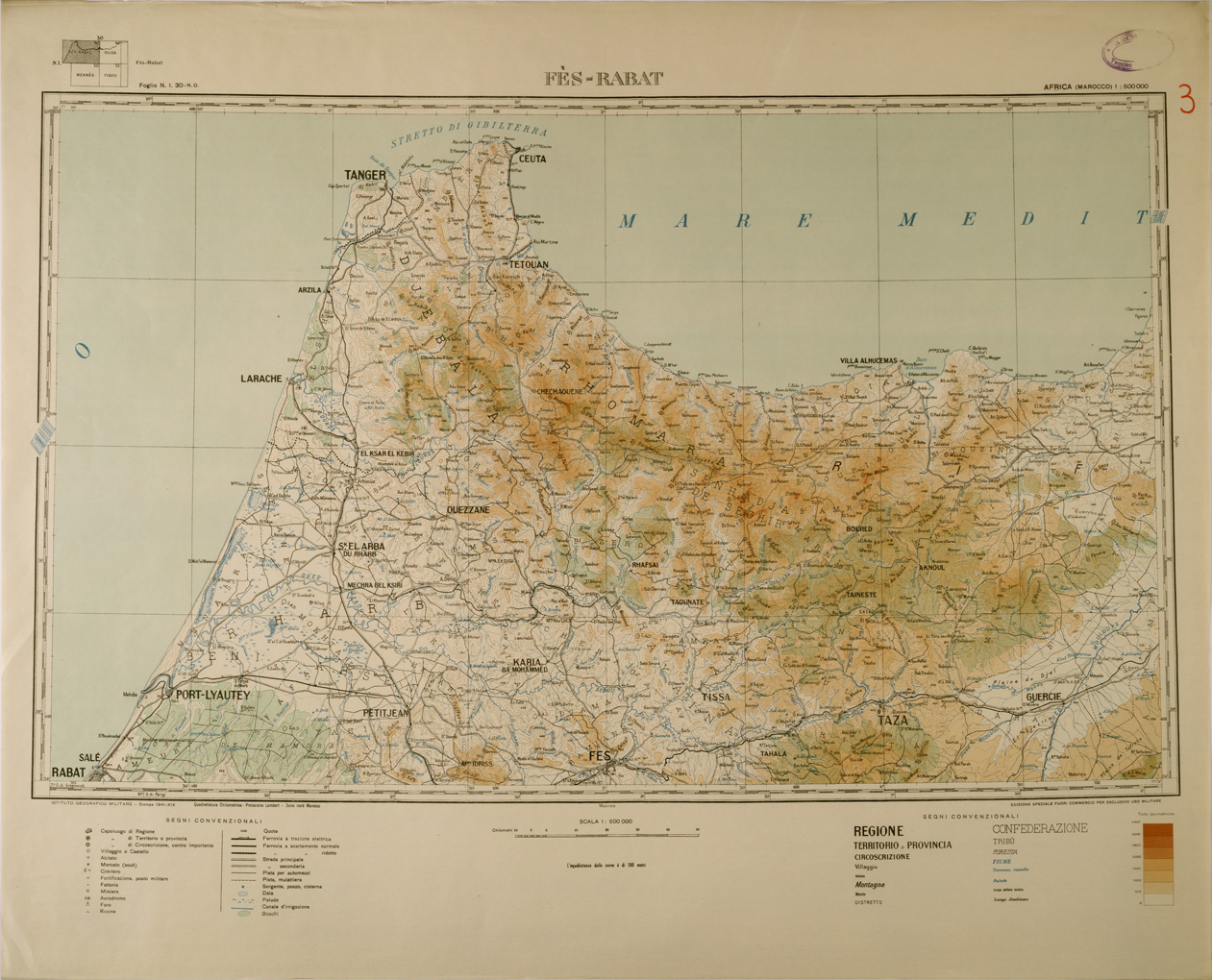 (N:29244) FES RABAT FOGLIO N I 30 NO (SE003034) Carte e stampe antiche: riproduzione a colori su carta (formato A1)