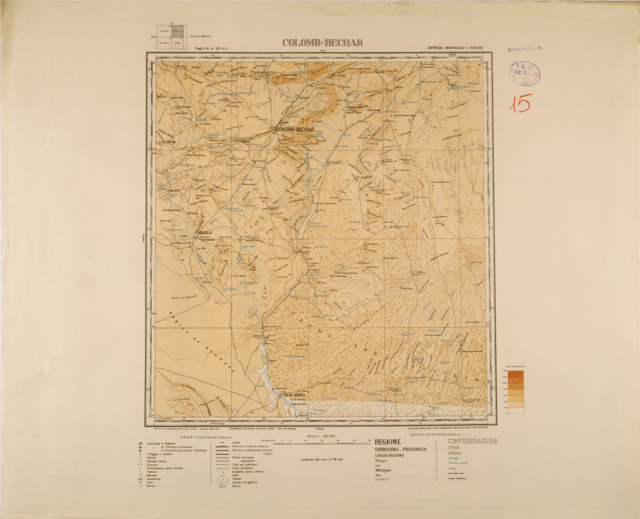(N:29258) COLOMB BECHAR FOGLIO N H 30 NE (SE003046) Carte e stampe antiche: riproduzione a colori su carta (formato A1)