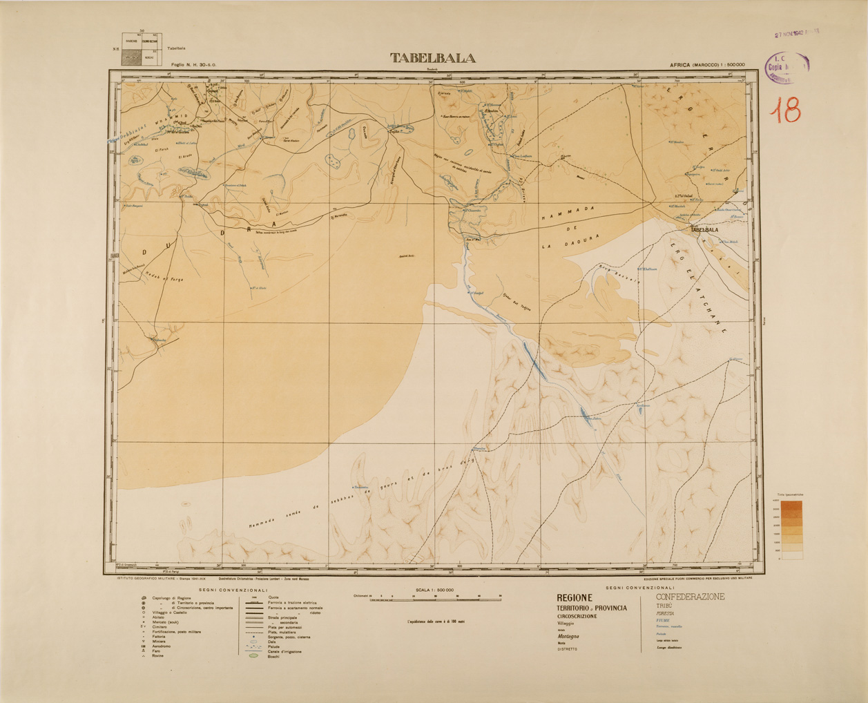 (N:29261) TEBELBALA FOGLIO F H 29 SE (SE003049) Carte e stampe antiche: riproduzione a colori su carta (formato A1)