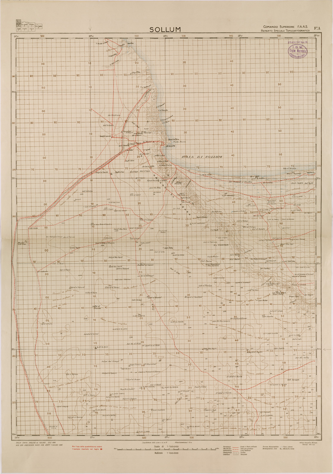 (N:29264) SOLLUM FOGLIO A (SE003052) Carte e stampe antiche: riproduzione a colori su carta (formato A1)