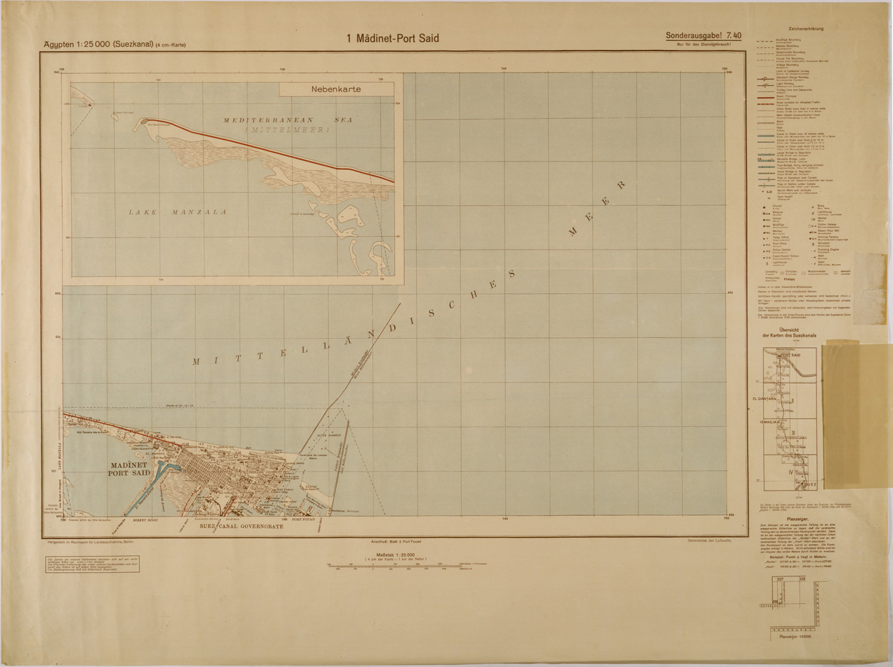(N:29283) EGITTO MADINET PORT SAID FOGLIO 1 (SE003086) Carte e stampe antiche: riproduzione a colori su carta (formato A1)