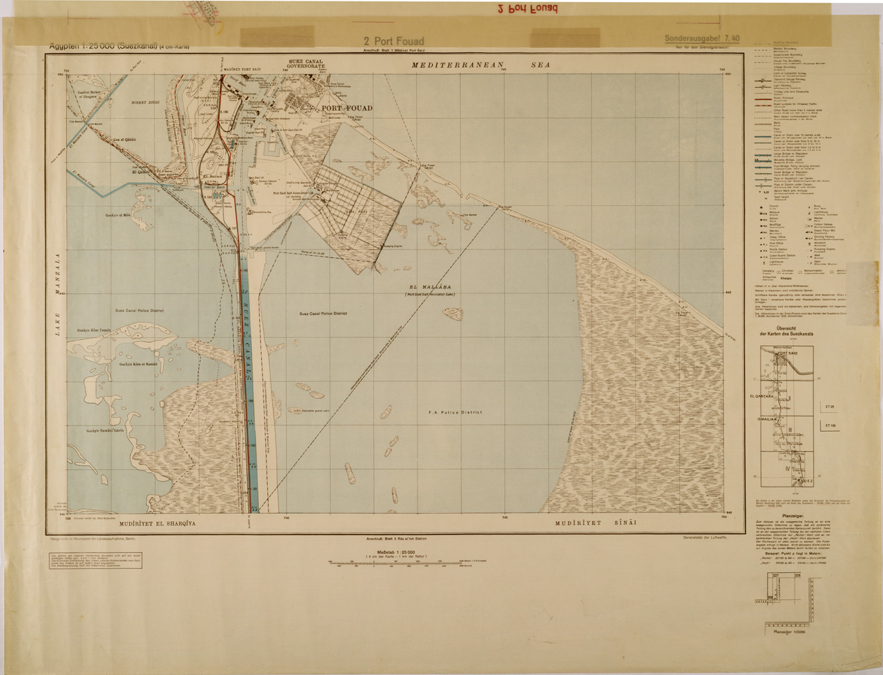 (N:29284) EGITTO PORT FOUAD FOGLIO 2 (SE003087) Carte e stampe antiche: riproduzione a colori su carta (formato A1)