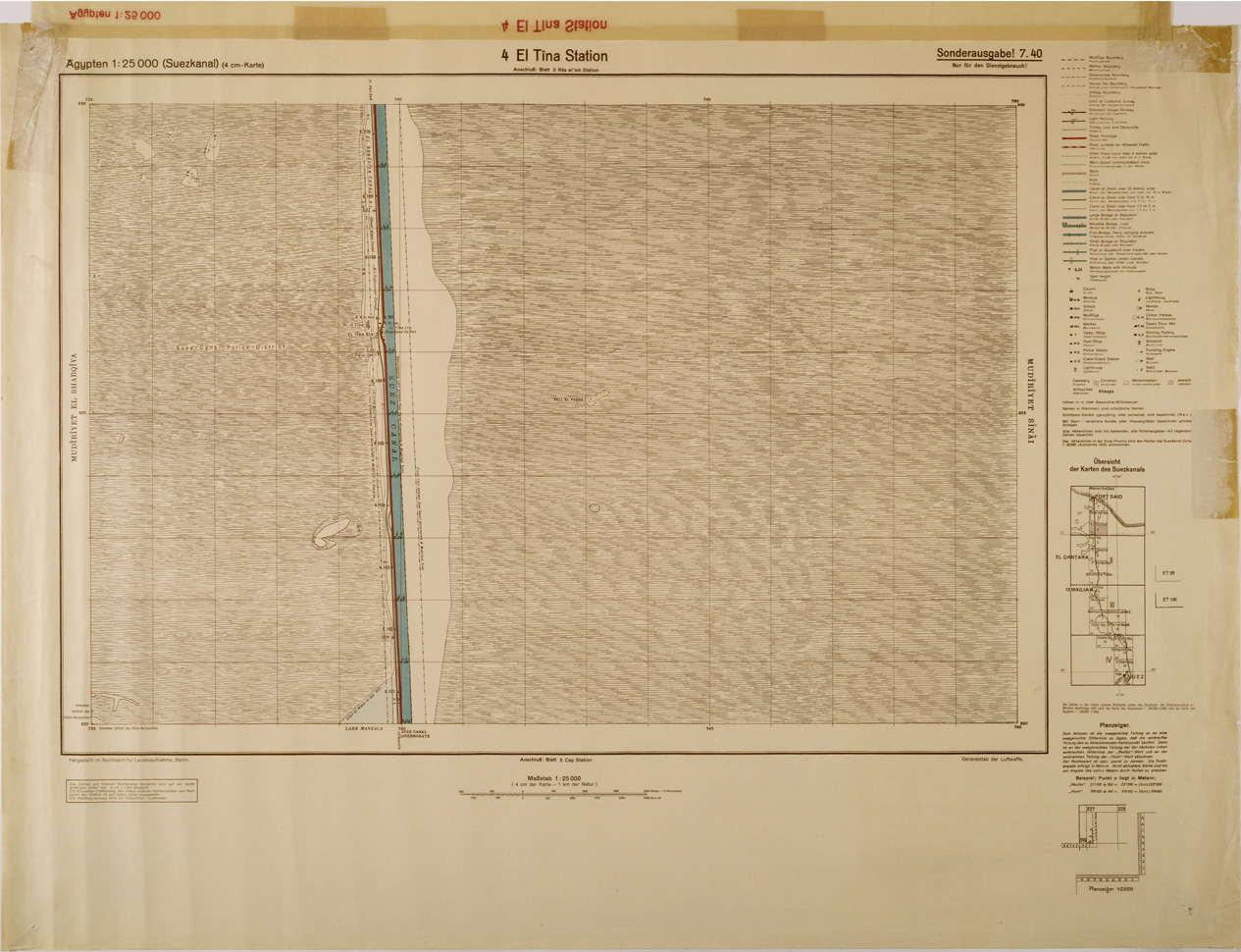 (N:29286) EGITTO EL TINA STATION FOGLIO 4 (SE003089) Carte e stampe antiche: riproduzione a colori su carta (formato A1)