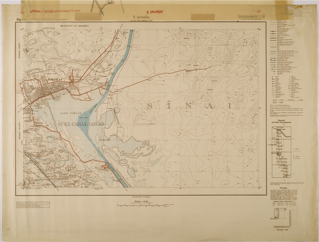 (N:29291) EGITTO ISMAILIA FOGLIO 9 (SE003094) Carte e stampe antiche: riproduzione a colori su carta (formato A1)