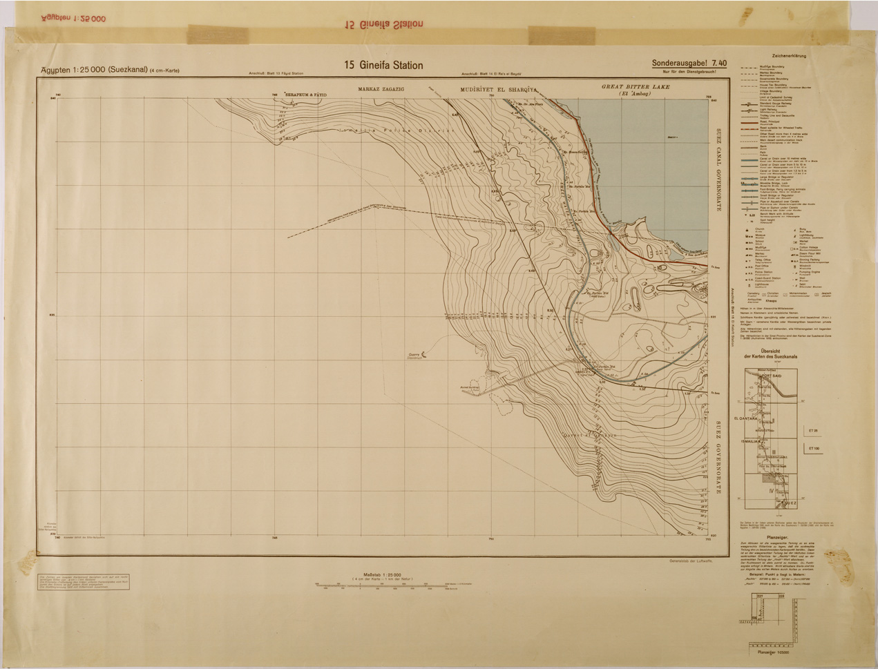 (N:29323) EGITTO GINEIFA STATION FOGLIO 15 (SE003100) Carte e stampe antiche: riproduzione a colori su carta (formato A1)