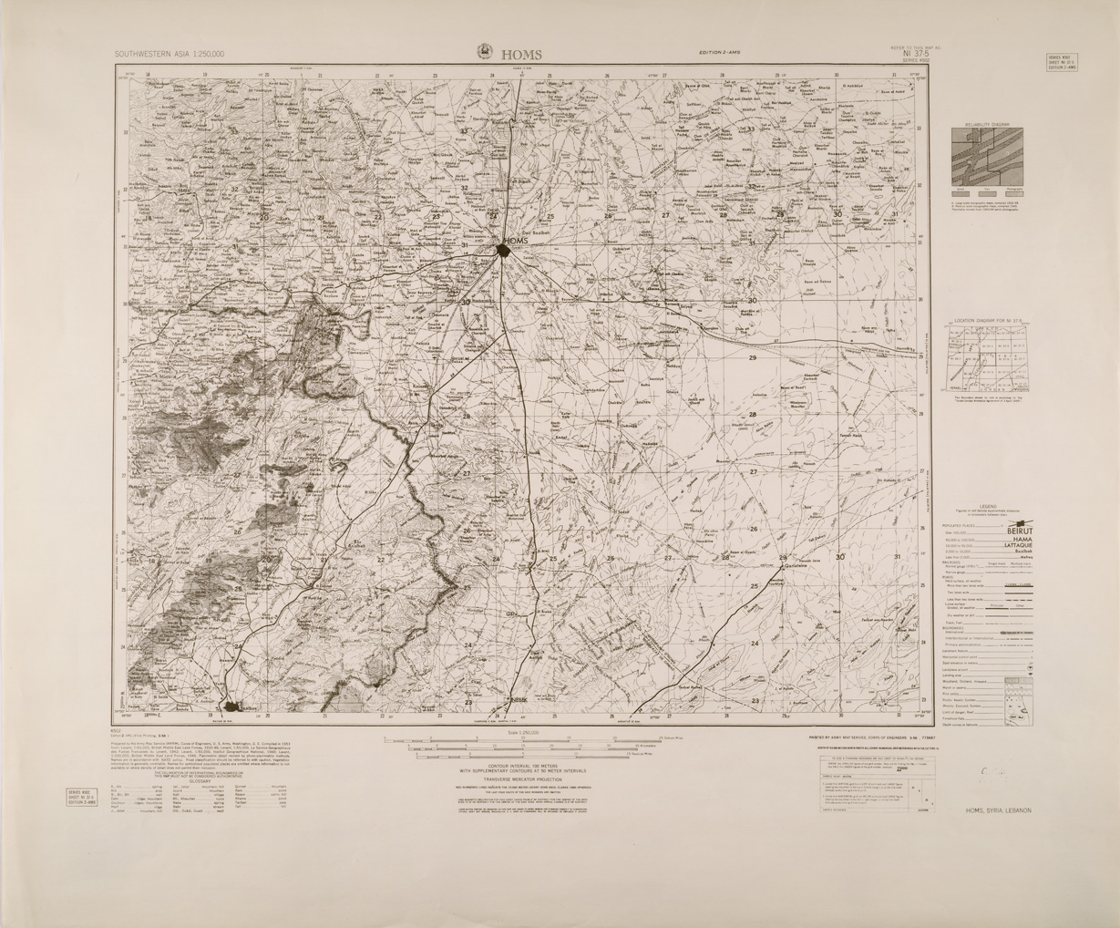 (N:29295) HOMS (SE003143) Carte e stampe antiche: riproduzione a colori su carta (formato A1)