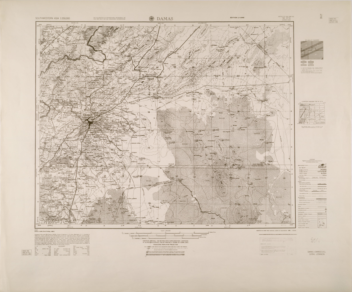 (N:29296) DAMAS (SE003144) Carte e stampe antiche: riproduzione a colori su carta (formato A1)