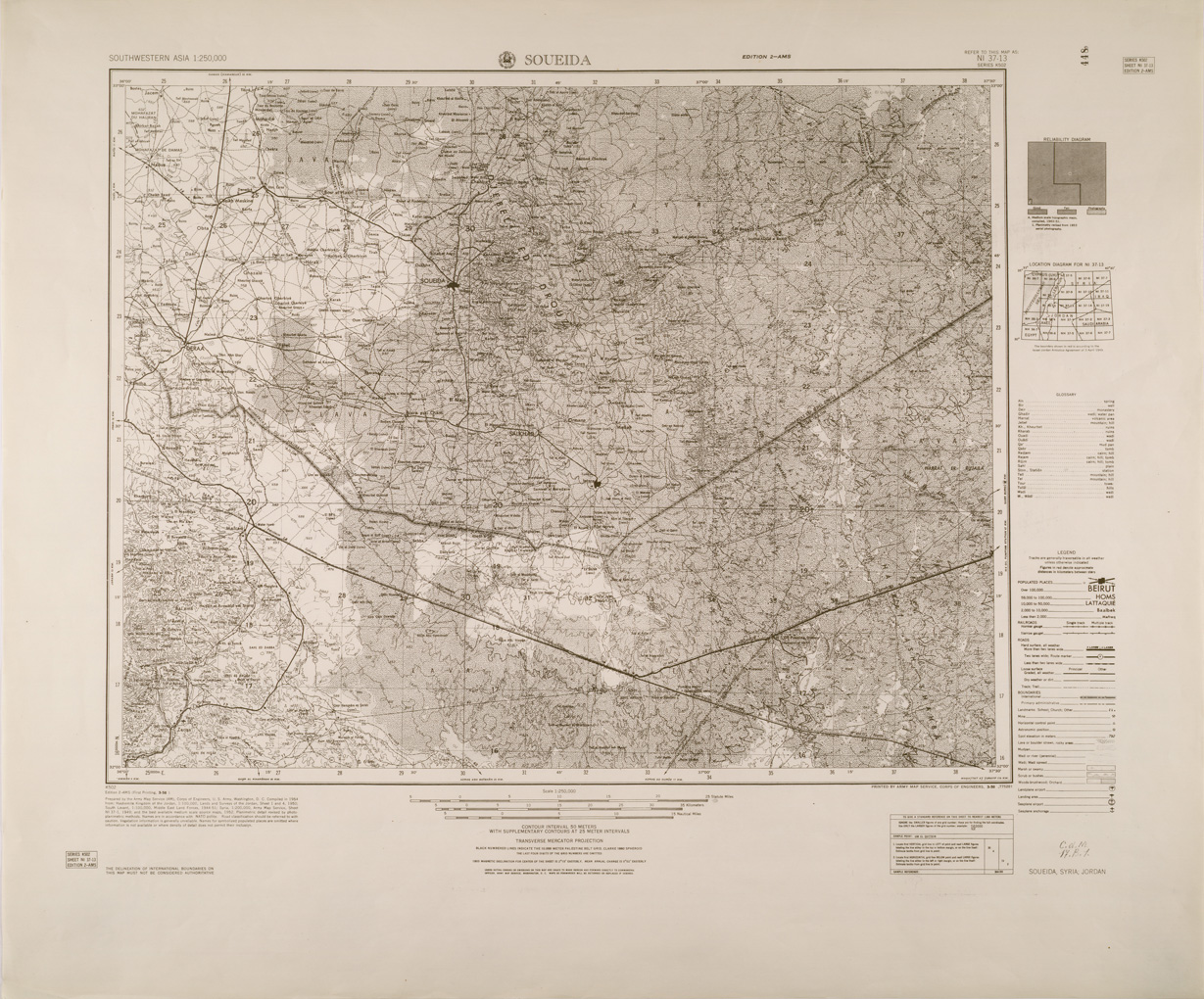 (N:29297) SOUEIDA. (SE003145) Carte e stampe antiche: riproduzione a colori su carta (formato A1)
