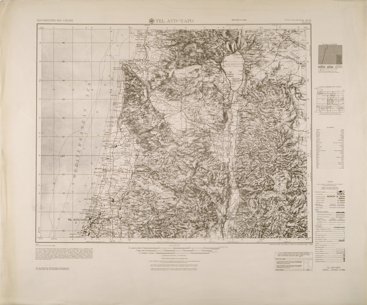 (N:29298) TEL AVIV-YAFO. (SE003146) Carte e stampe antiche: riproduzione a colori su carta (formato A1)