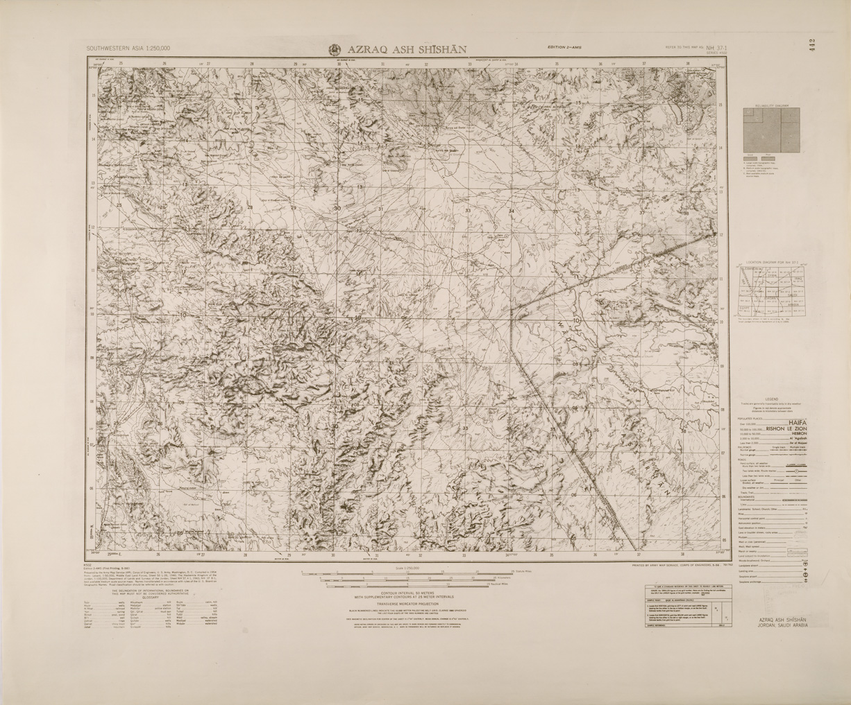 (N:29300) AZARAQ ASH SHISHAN. (SE003148) Carte e stampe antiche: riproduzione a colori su carta (formato A1)