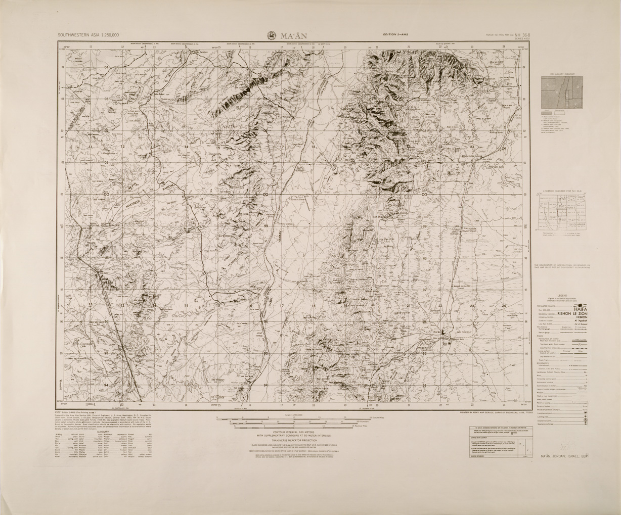 (N:29302) MA'AN. (SE003150) Carte e stampe antiche: riproduzione a colori su carta (formato A1)