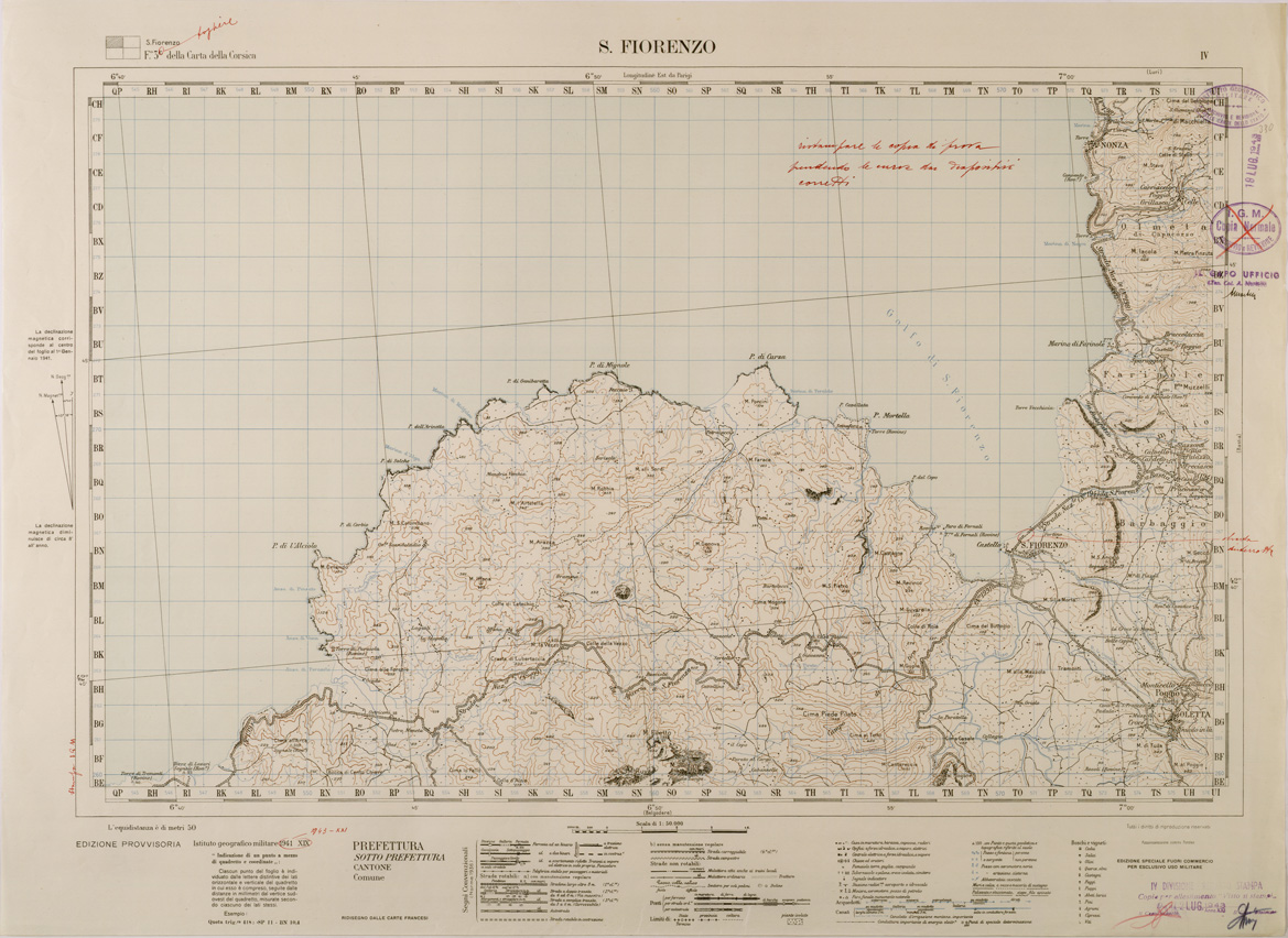 (N:29371) CARTA DELLA CORSICA - FOGLIO 3 IV - S. FIORENZO (SE003173) Carte e stampe antiche: riproduzione a colori su carta (formato A1)