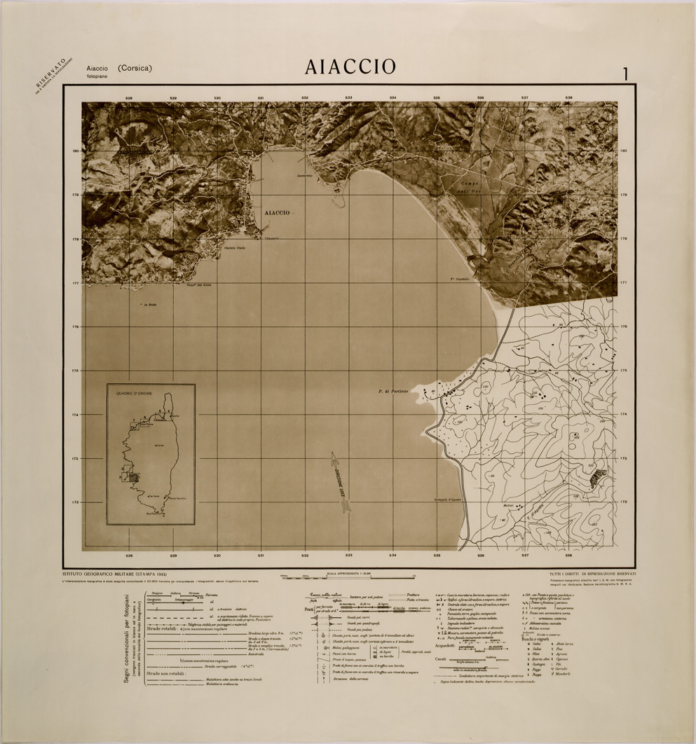 (N:29438) CORSICA - FOTOPIANI - FOGLIO 1 - AIACCIO (SE003190) Carte e stampe antiche: riproduzione a colori su carta (formato A1)