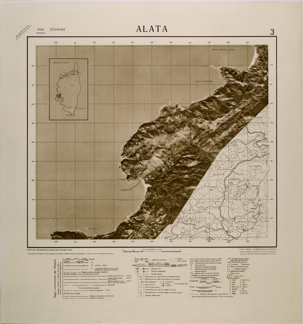 (N:29440) CORSICA - FOTOPIANI - FOGLIO 3 - ALATA (SE003192) Carte e stampe antiche: riproduzione a colori su carta (formato A1)