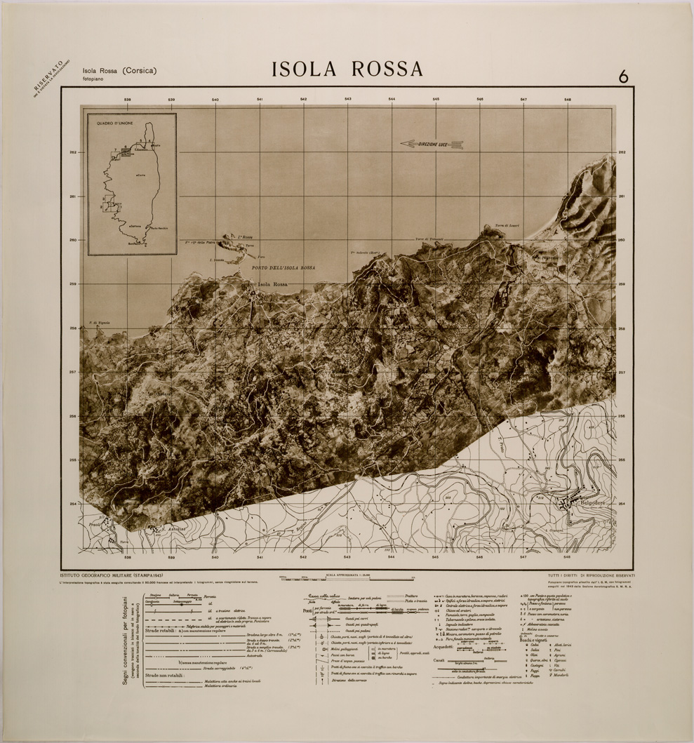 (N:29443) CORSICA - FOTOPIANI - FOGLIO 6 - ISOLA ROSSA (SE003195) Carte e stampe antiche: riproduzione a colori su carta (formato A1)