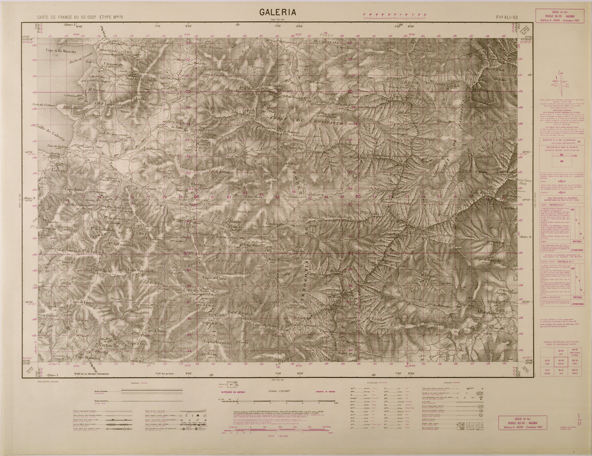 (N:29452) CARTE DE FRANCE - FOGLIO XLI - 50 - GALERIA (SE003204) Carte e stampe antiche: riproduzione a colori su carta (formato A1)