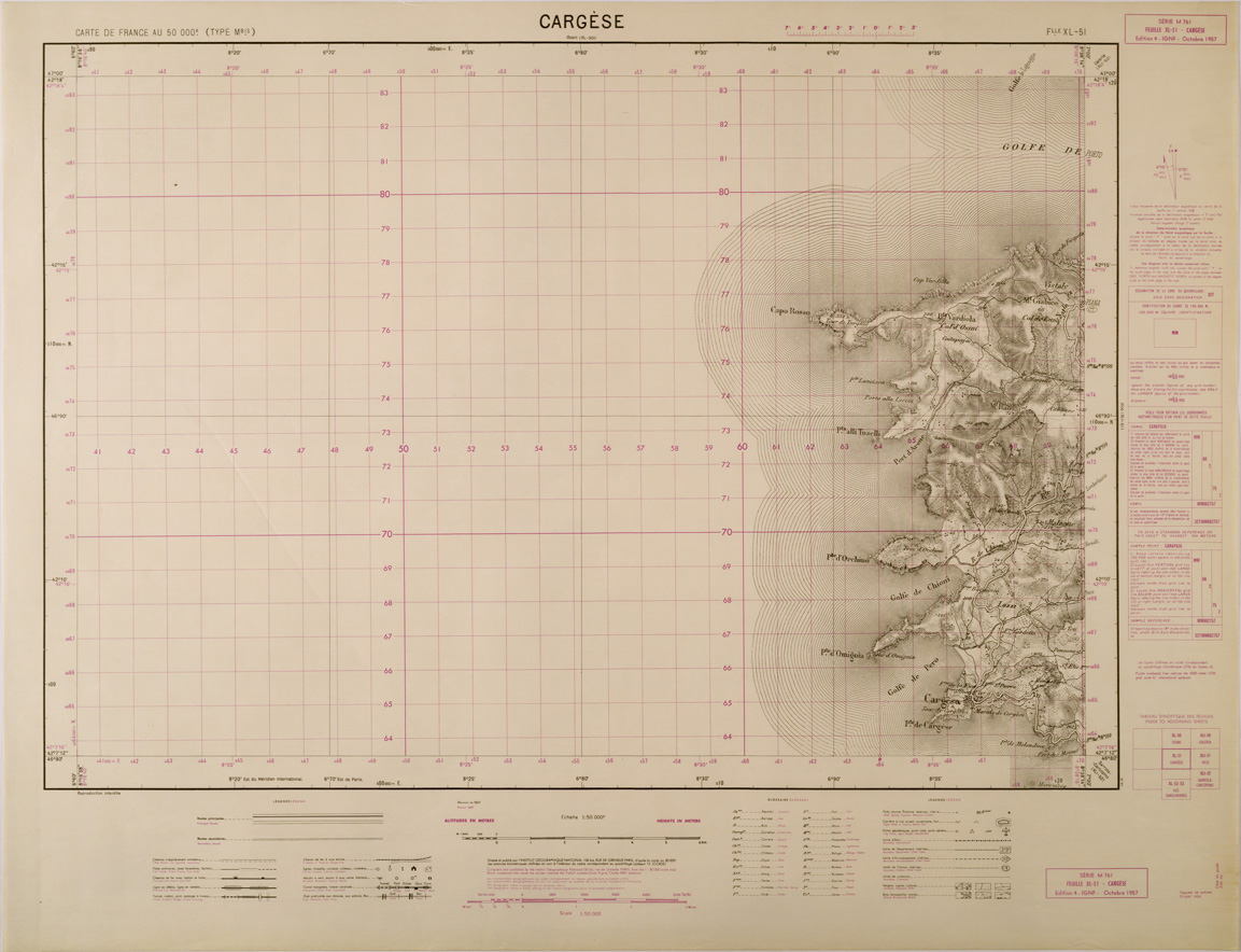 (N:29455) CARTE DE FRANCE - FOGLIO XL - 51 - CARGESE (SE003207) Carte e stampe antiche: riproduzione a colori su carta (formato A1)