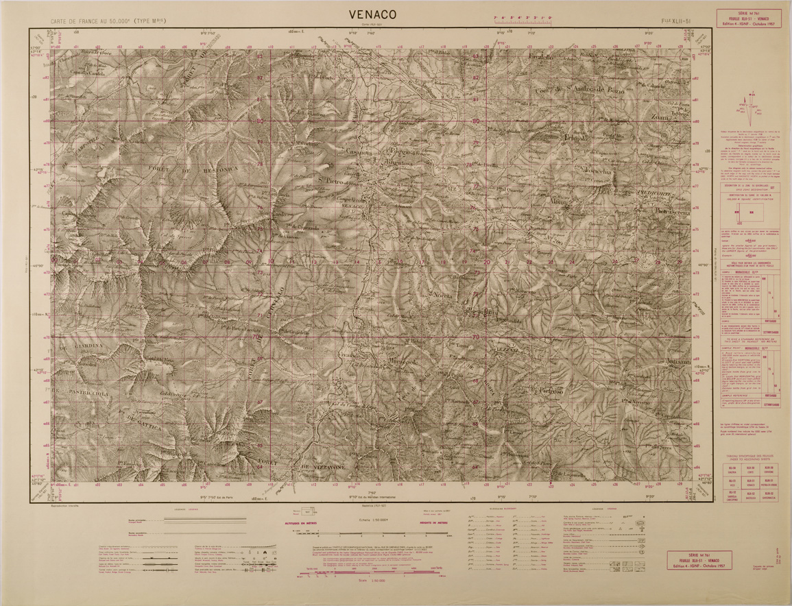 (N:29457) CARTE DE FRANCE - FOGLIO XLII - 51 - VENACO (SE003209) Carte e stampe antiche: riproduzione a colori su carta (formato A1)