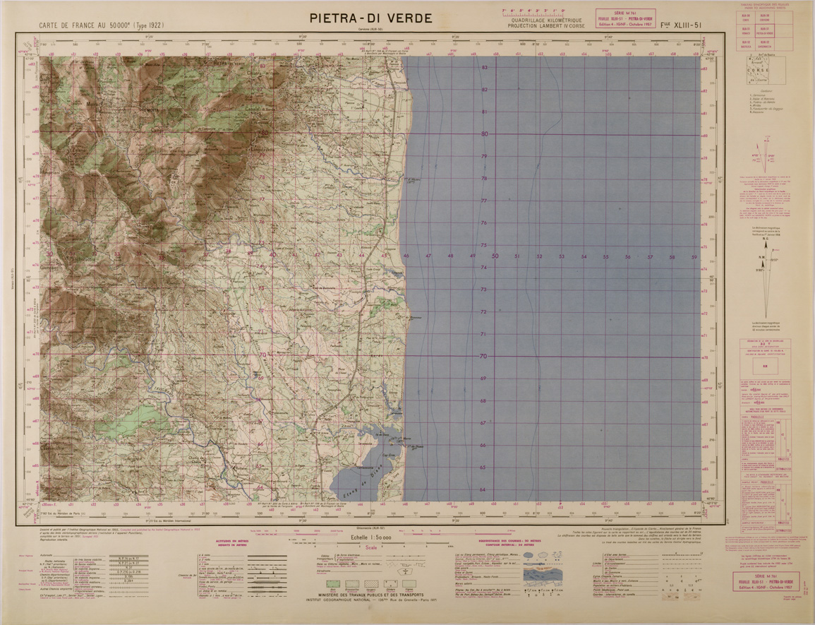 (N:29458) CARTE DE FRANCE - FOGLIO XLIII - 51 - PIETRA DI VERDE (SE003210) Carte e stampe antiche: riproduzione a colori su carta (formato A1)
