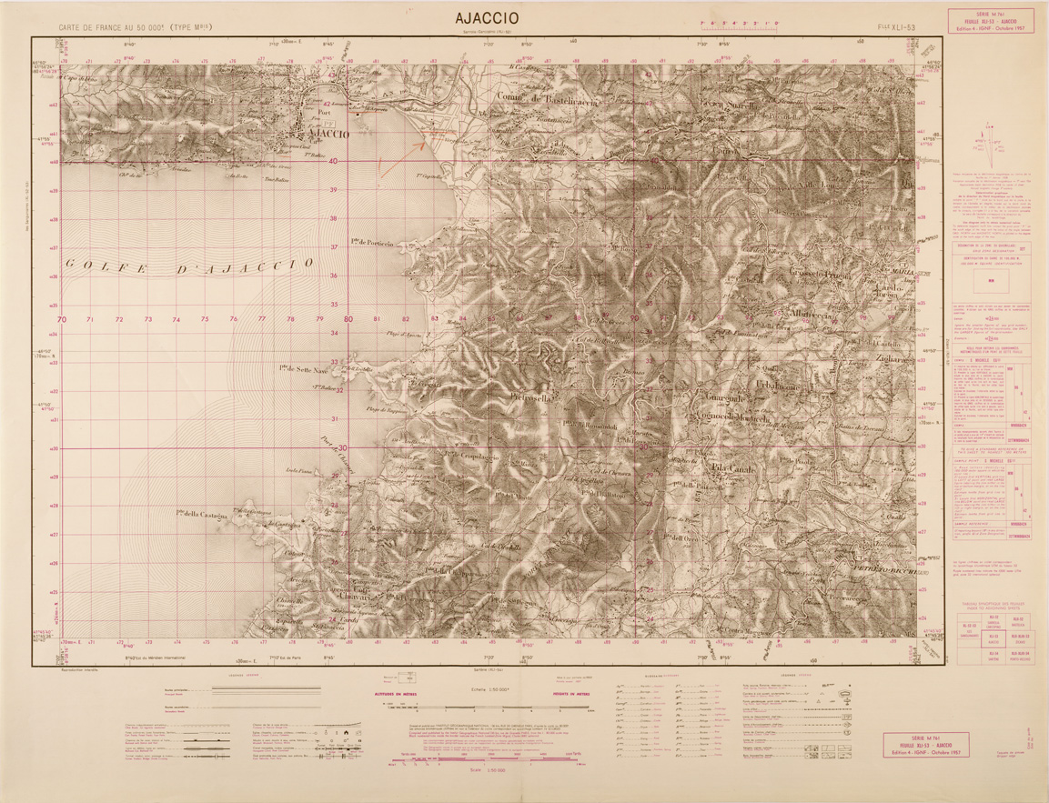 (N:29463) CARTE DE FRANCE - FOGLIO XLI - 53 - AJACCIO (SE003215) Carte e stampe antiche: riproduzione a colori su carta (formato A1)
