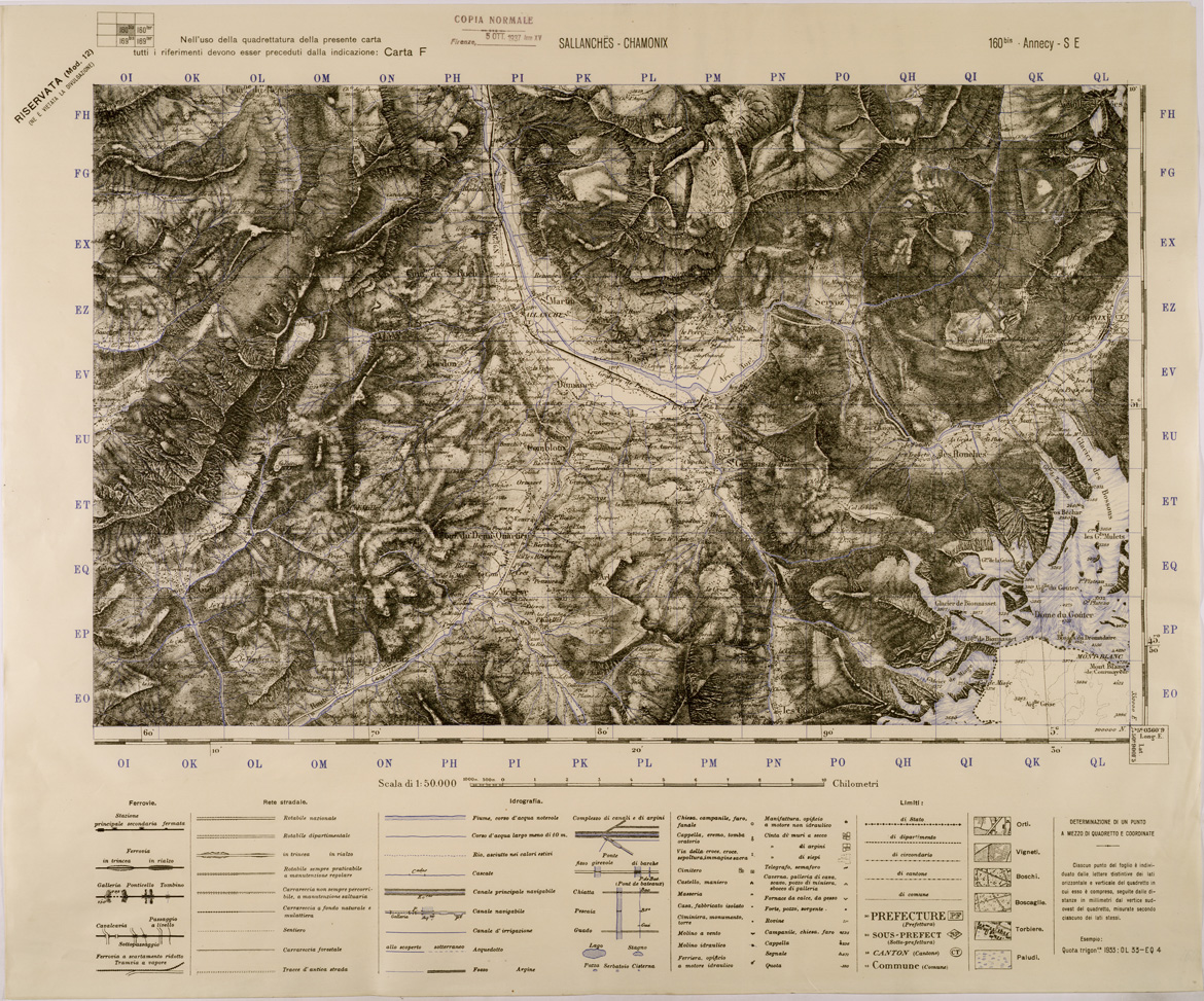 (N:29373) SALLANCHES - CHAMONIX - FOGLIO 160 BIS S.E. (SE003233) Carte e stampe antiche: riproduzione a colori su carta (formato A1)