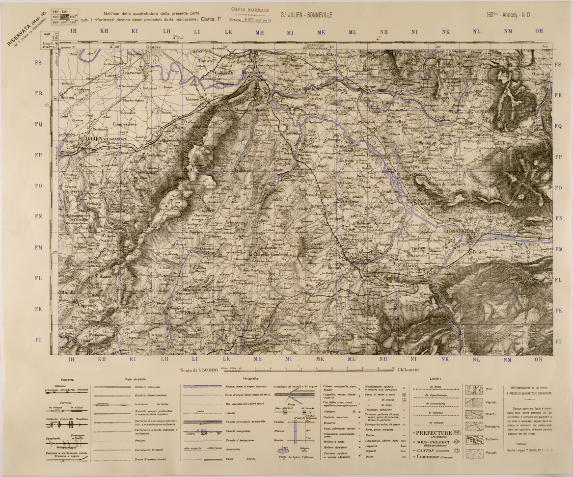 (N:29375) ST. JULIEN - BONNEVILLE - FOGLIO 160 BIS N.O. (SE003235) Carte e stampe antiche: riproduzione a colori su carta (formato A1)