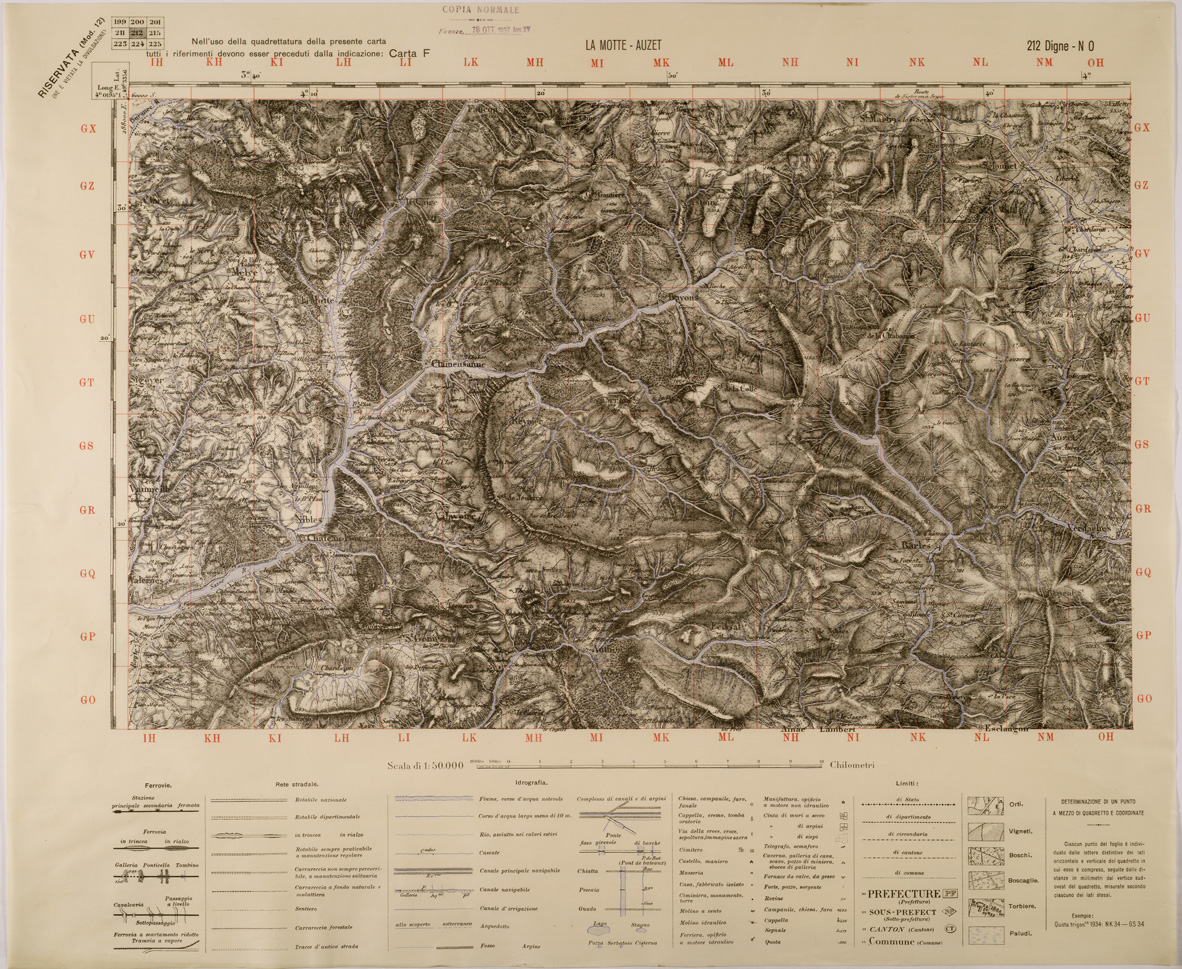 (N:29401) LA MOTTE - AUZET - FOGLIO 212 N.O. (SE003261) Carte e stampe antiche: riproduzione a colori su carta (formato A1)
