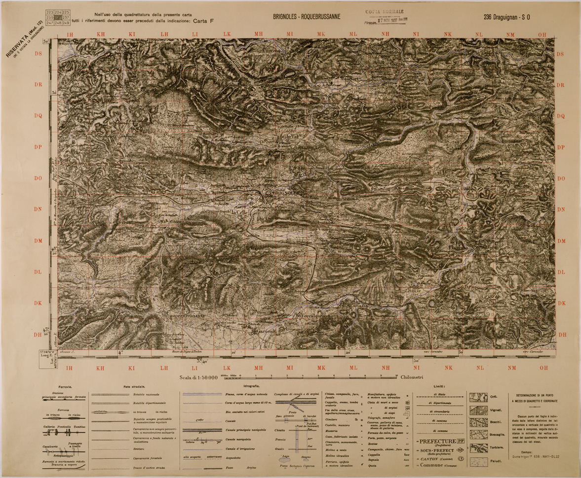 (N:29414) BRIGNOLES - ROQUEBRUSSANNE - FOGLIO 236 S.O. (SE003274) Carte e stampe antiche: riproduzione a colori su carta (formato A1)